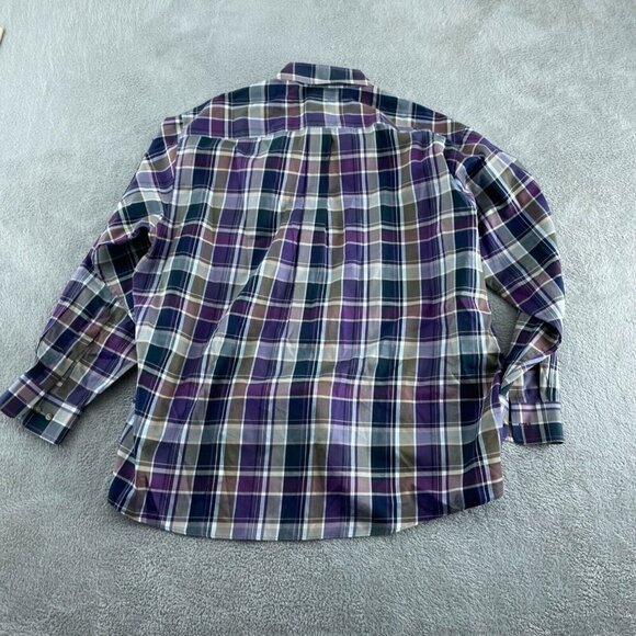 Jos. A. Bank XL Travelers Collection Plaid Button-Down Shirt 100% Cotton 4502 - Picture 2 of 7